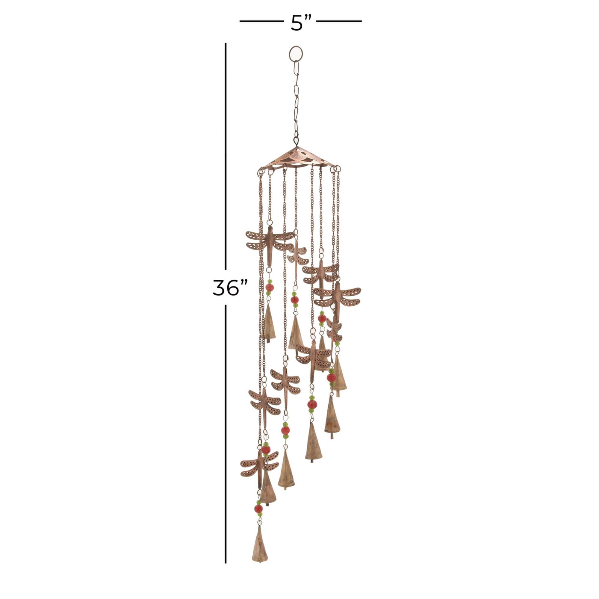 Brass Metal Eclectic Windchime, 5" x 1" x 36"